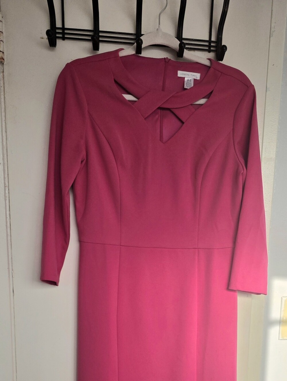 London Times Women's Hot Pink Dress